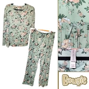 Flora Nikrooz Women’s Pajama Set | Pastel Green Pink Rose Soft Comfy